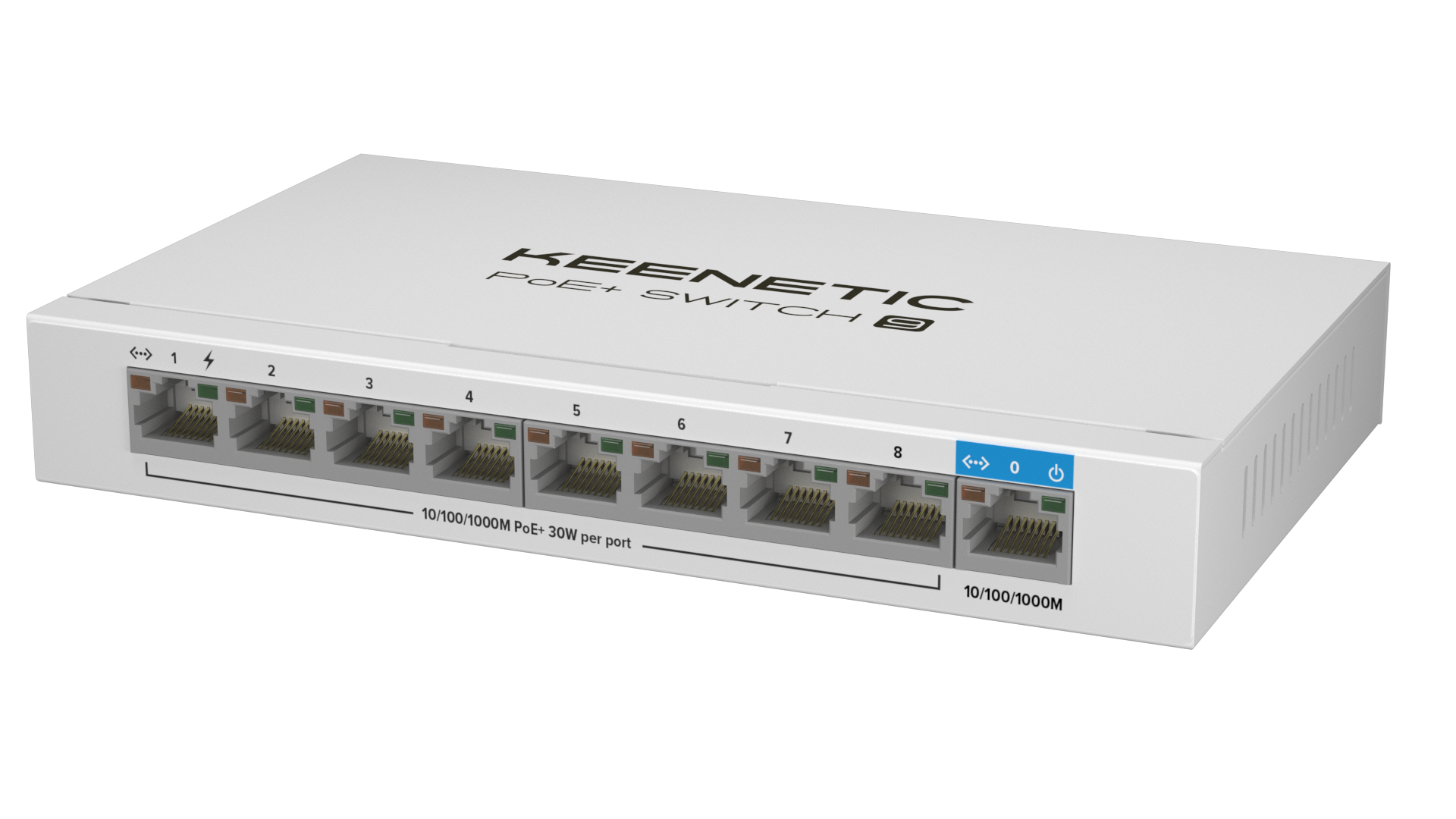 Коммутатор Keenetic PoE+ Switch 9, количество портов: 8x1 Гбит/с (KN-4710)