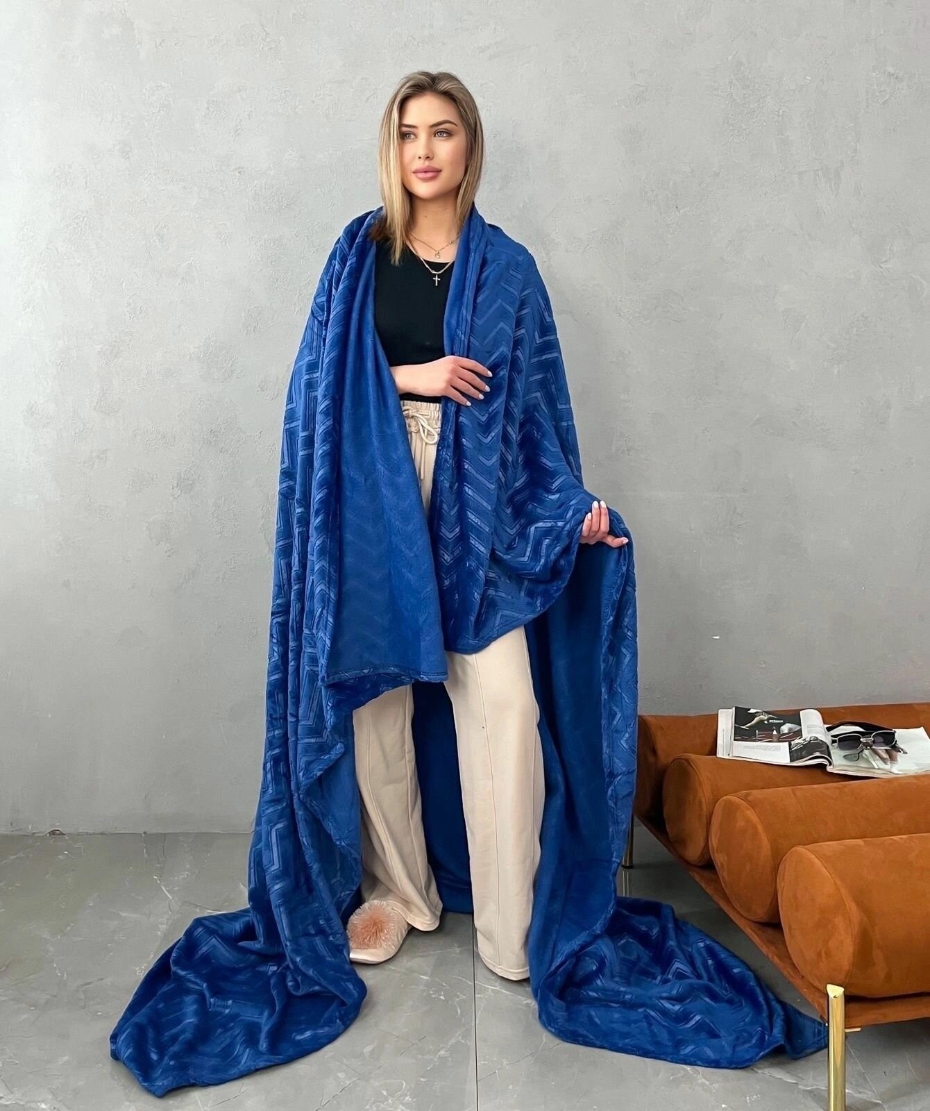 фото Стильный махровый плед 220*240