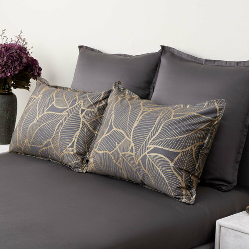 Комплект постельного белья Sofi De Marko Беверли семейный, антрацит серый, антрацит