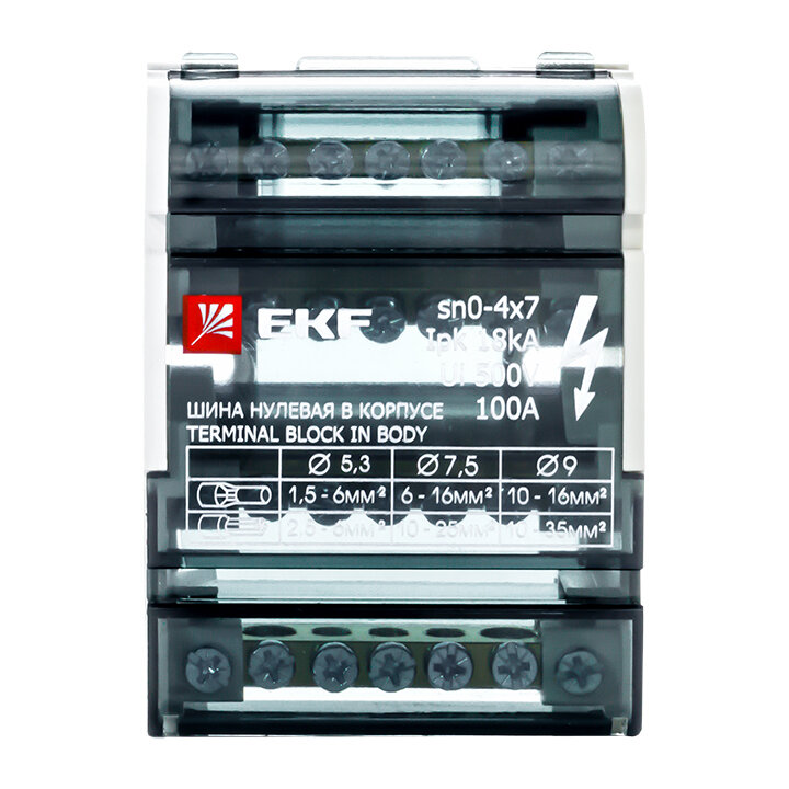 Шина нулевая (кросс-модуль) в корпусе (4х7) EKF PROxima — фото 1