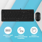 Клавиатура + мышь A4Tech Fstyler F1512 клав: черный мышь: черный USB
