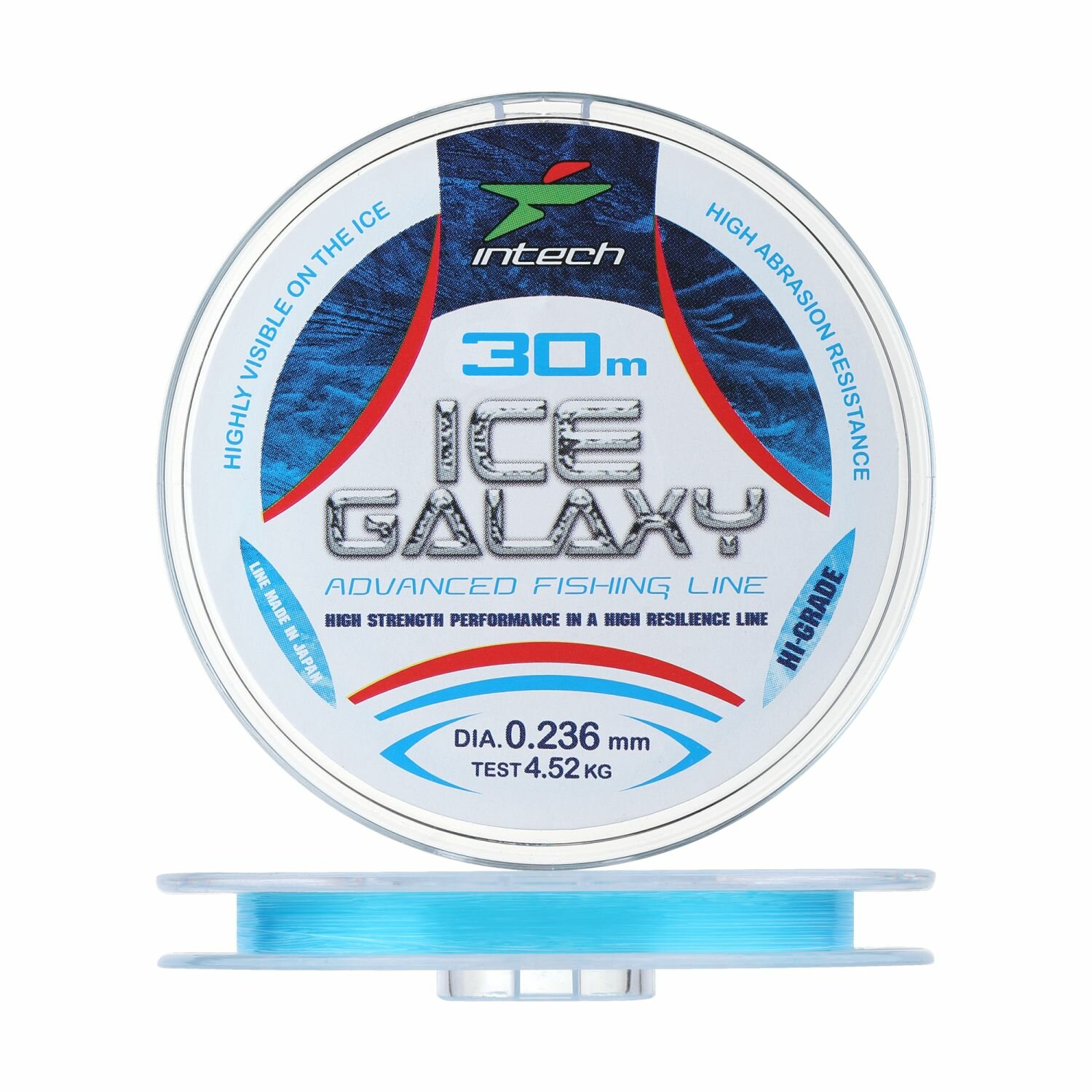 Леска монофильная для рыбалки Intech Ice Galaxy 0,236мм 30м (blue)