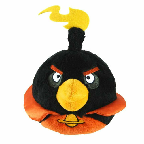 брелок пластиковый angry birds 7 Мягкая игрушка-брелок Энгри Бердс Космо-бомб, Космическая Чёрная птица ANGRY BIRDS Space Black Bird