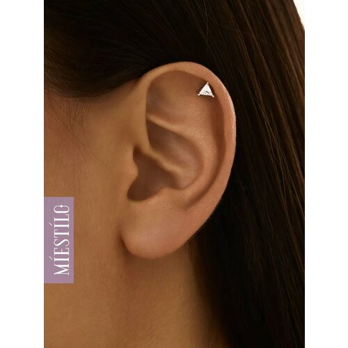 Пирсинг в нос MIESTILO серебро 925 проба родирование фианит средний вес 026 гр серебристый 1370₽