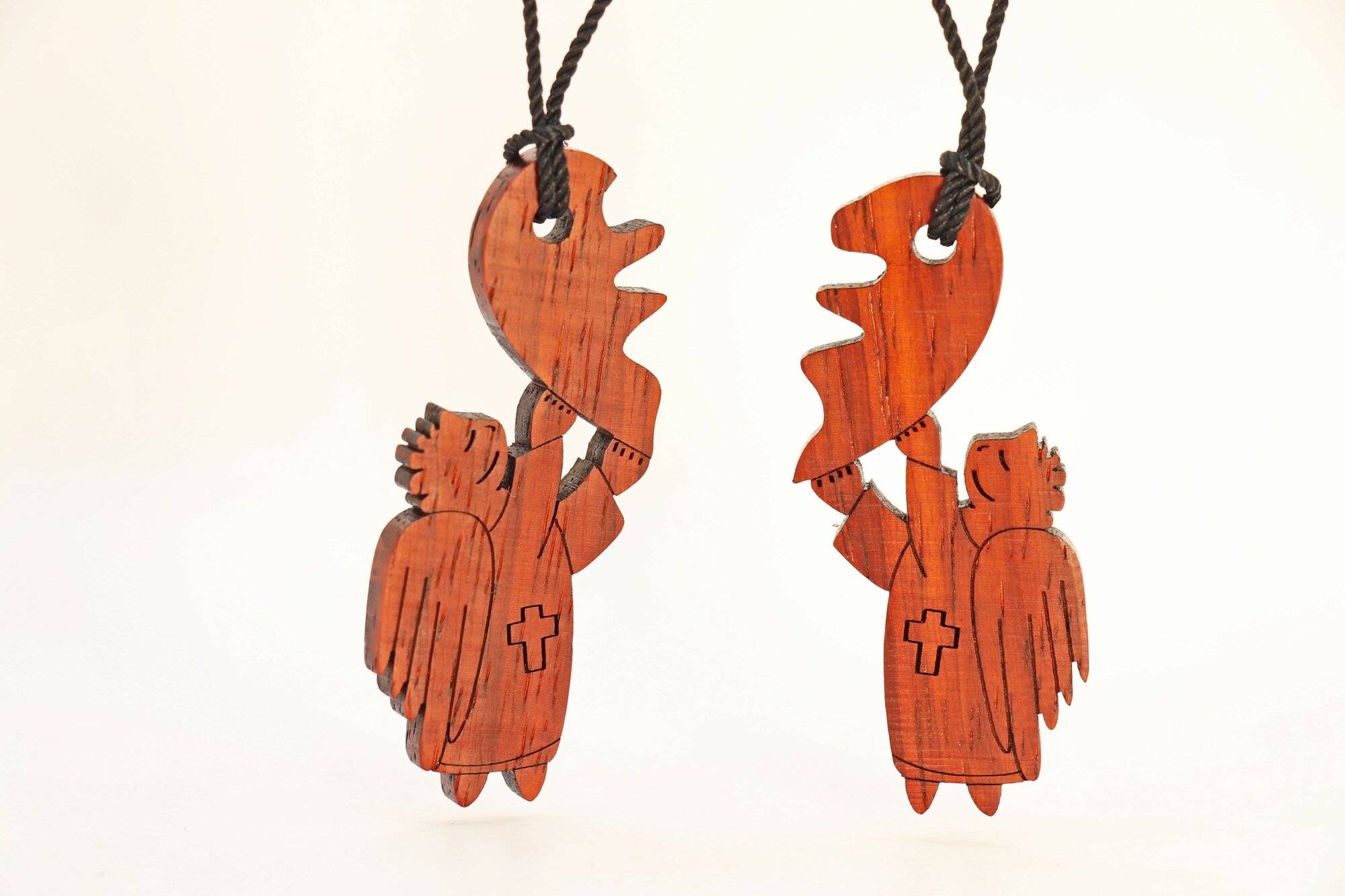 Парный кулон два лица-два ангела