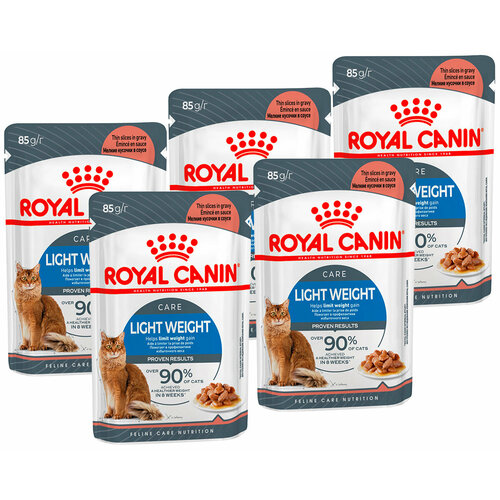 ROYAL CANIN LIGHT WEIGHT CARE диетические для взрослых кошек в соусе пауч 85 гр 85 гр х 5 шт