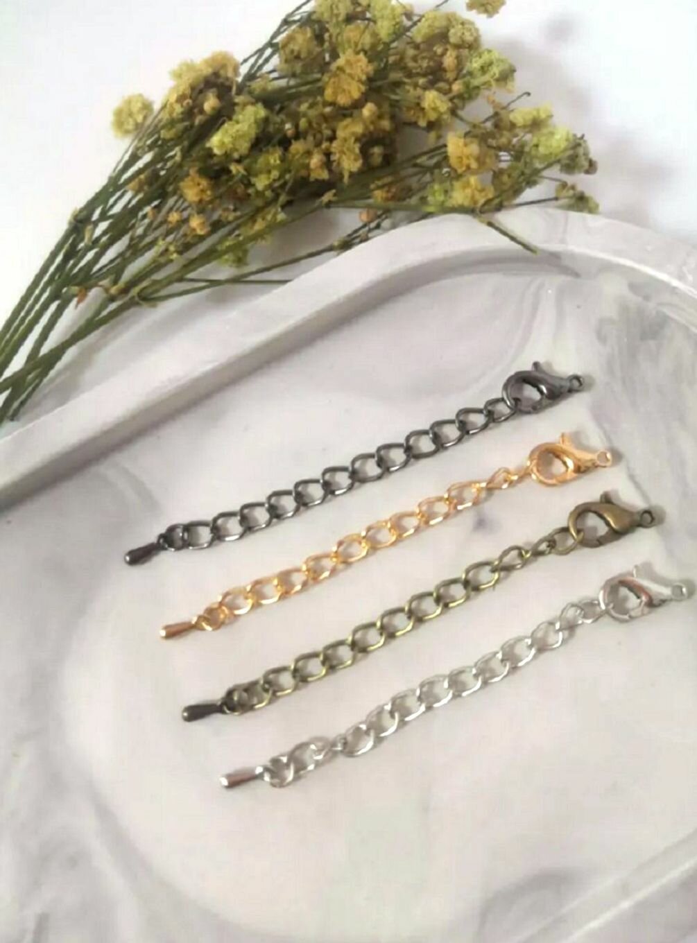 Карабин-застежка удлинитель для бижутерии 50мм 4шт