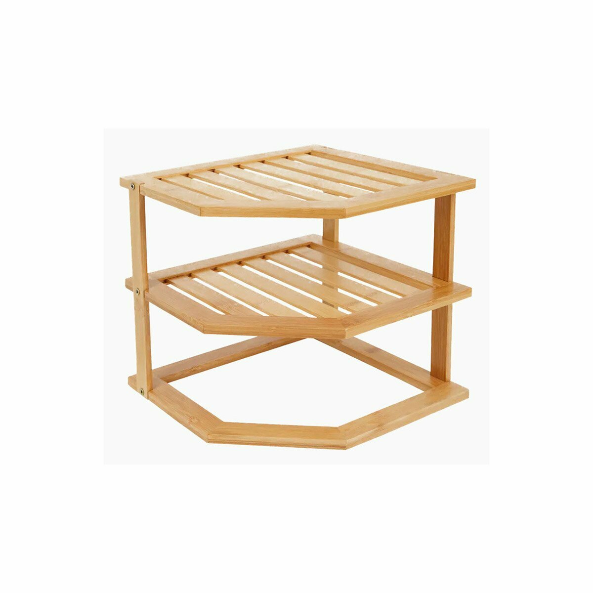 Угловая подставка для кухни двухъярусная BAMBU бамбук 25x25x23 см