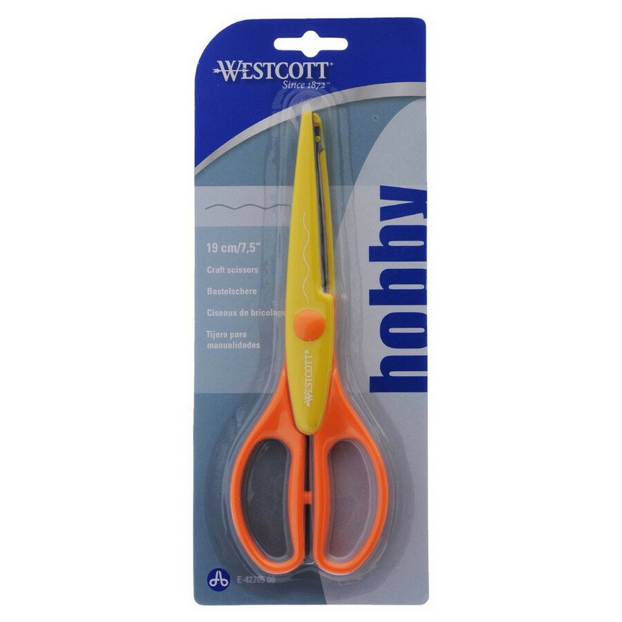 Ножницы фигурные WESTCOTT Волна  для хобби и декорирования  кромка лезвий металл  пластиковые кольца  длина 190 мм 7 5   WESTCOTT E 42705 00 