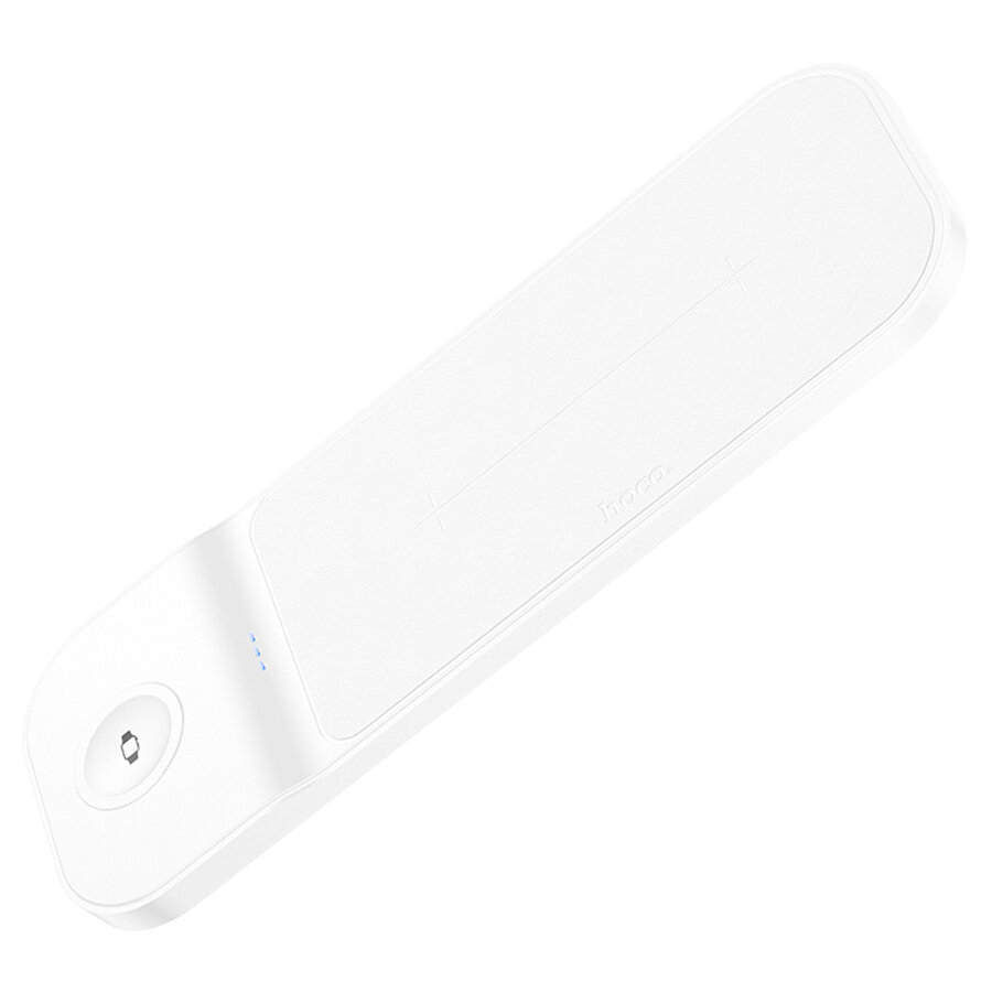 Беспроводное зарядное устройство HOCO CQ6 Power 3-in-1 для iPhone+Airpods+Samsung Watch, 3A, 15W, белый — фото 1