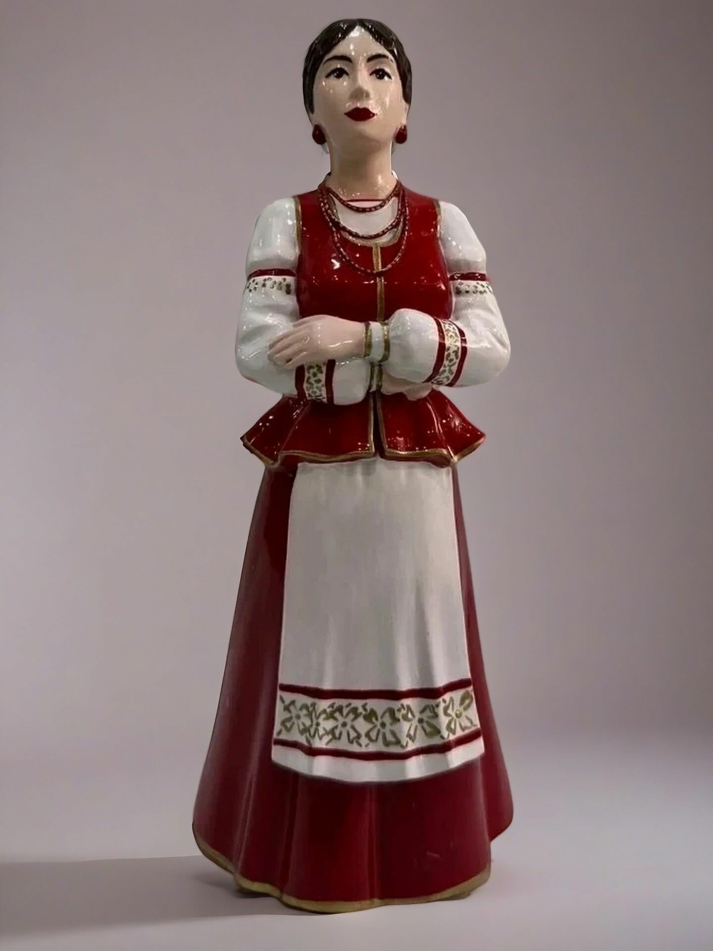 Статуэтка Казачка, высота 22 см, литьевой мрамор, цвет ручная роспись — фото 1