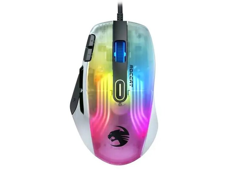 ROCCAT KONE XP/воздушная проводная/беспроводная игровая мышь, 16,8 миллионов 3D RGB геймерских мышей, 19000 точек на дюйм, wired white