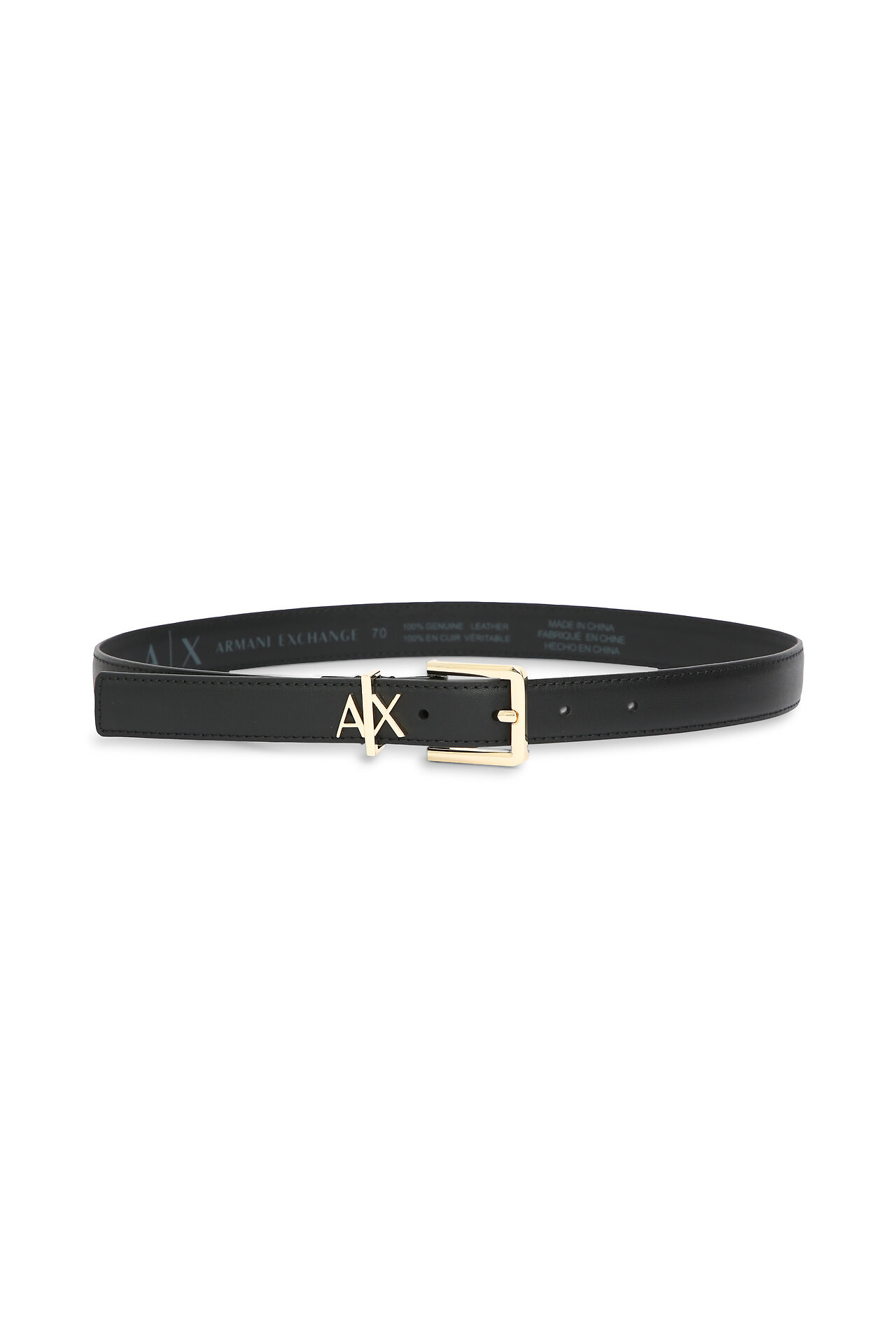 Ремень Armani Exchange для женщин, размер 80, черный