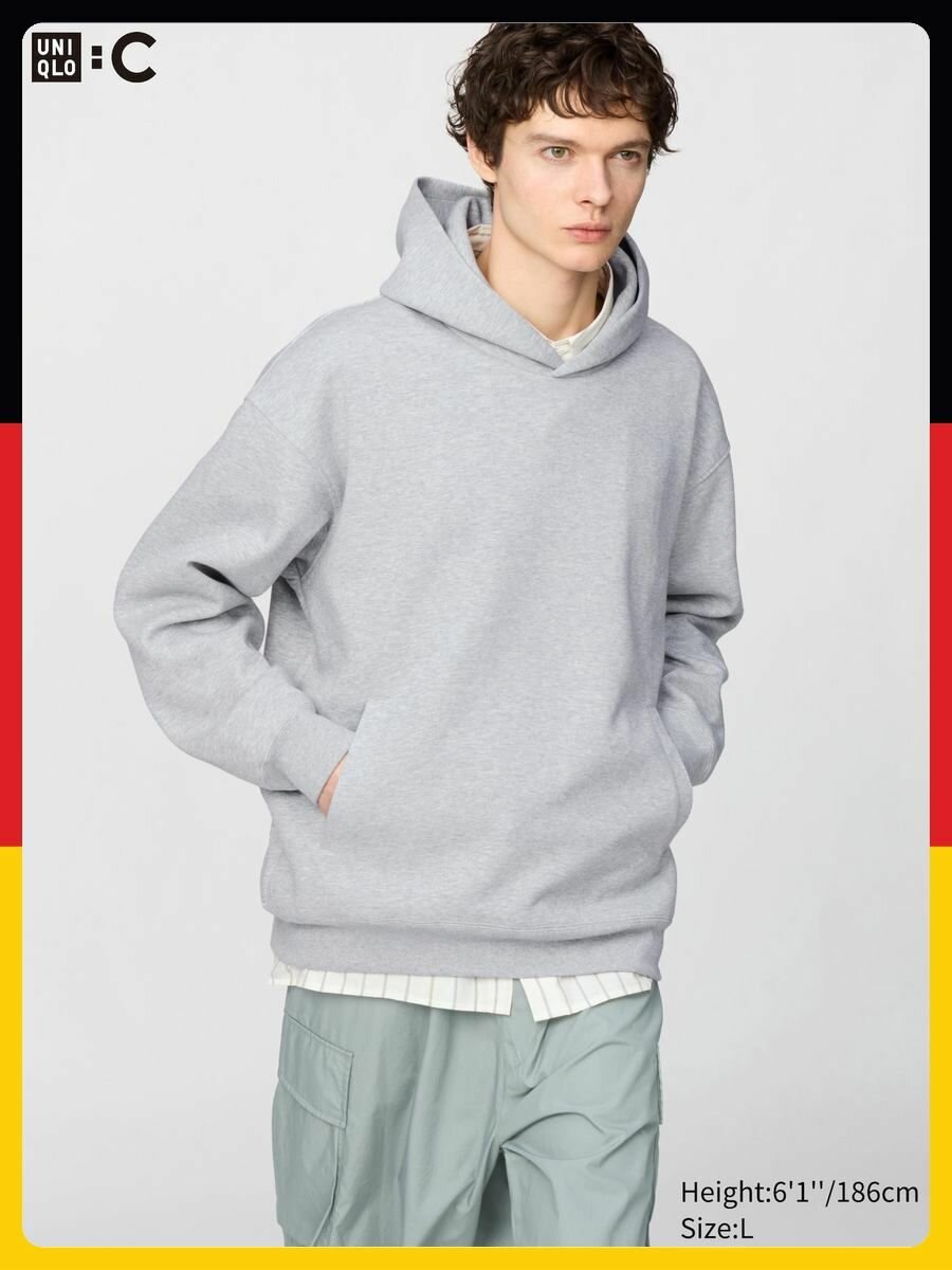 Толстовка спортивная Uniqlo, размер XL, , серый