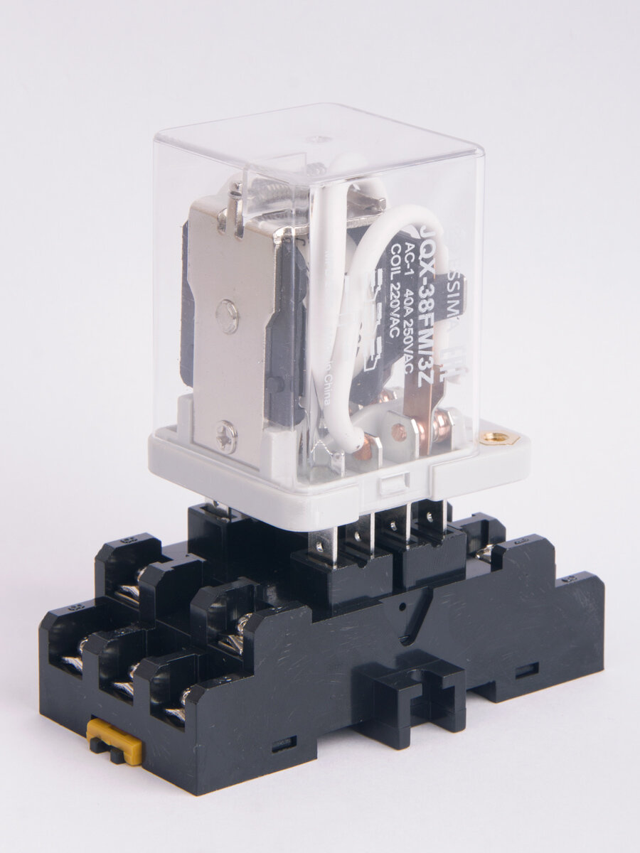 Реле JQX-38FM 3Z 220VAC в сборе с колодкой (024034)