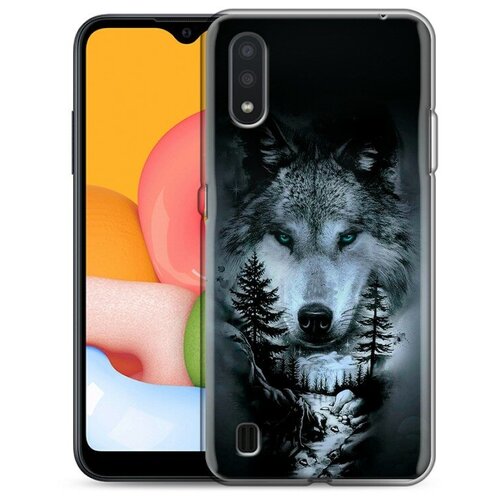 Дизайнерский силиконовый чехол для Самсунг Гэлакси М01 / Samsung Galaxy M01 Лесной волк