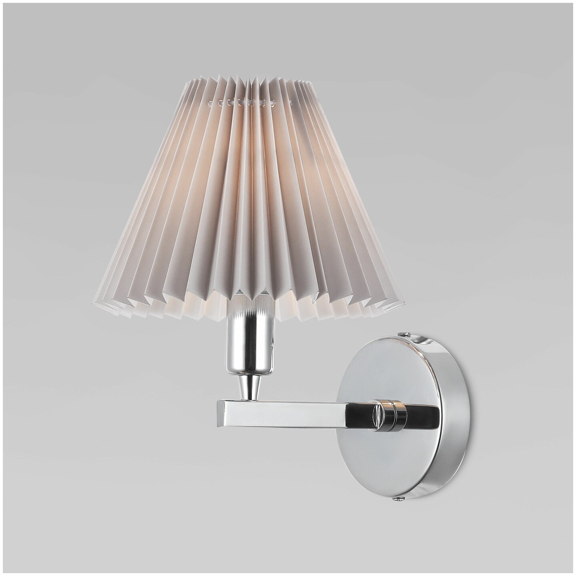 Бра / Настенный светильник с абажуром Eurosvet Peony 60136/1 хром/серый