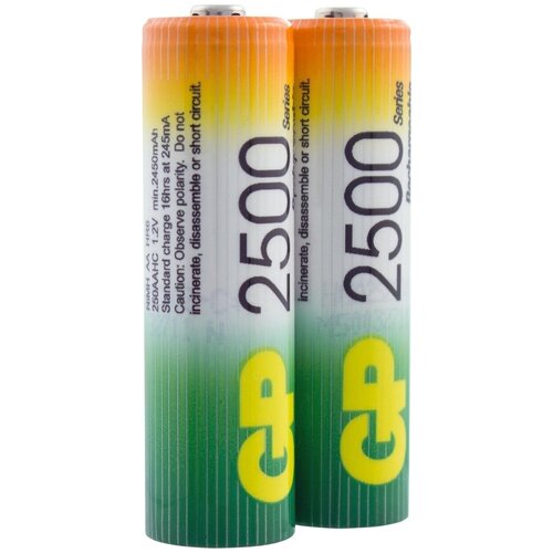 Аккумуляторные батарейки GP (GP 250AAHC-UC2PET-G), Ni-Mh, тип AA, 2500 mAh, 1.2V, 4 шт. (Пальчиковые)