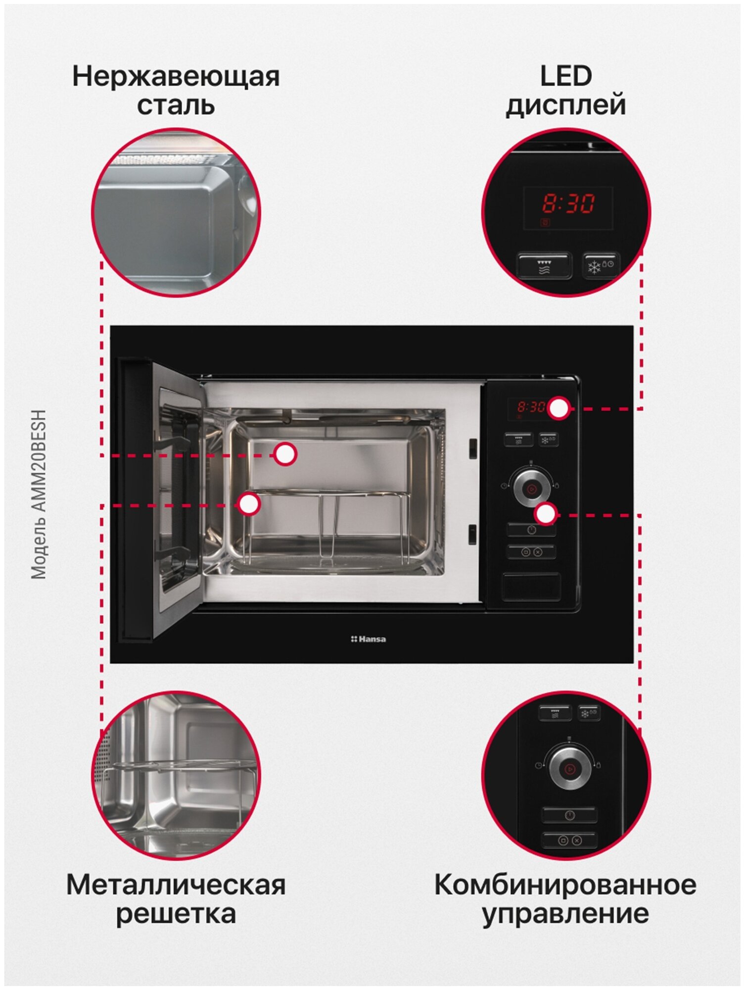 Микроволновая печь Hansa AMM 20 BESH - фотография № 16