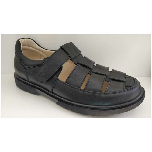 Туфли мужские DSM-21009-K,сандалии мужские кожаные,обувь ортопедическя,анатомическая,шлепанцы мужские,летние ( Черный р.45)