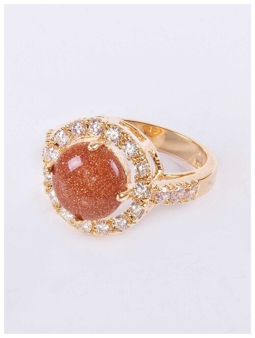 Кольцо помолвочное Lotus Jewelry, авантюрин, размер 19, красный