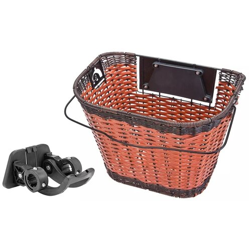 Велокорзина Stels JL-262 передняя, сталь, пластик, черно-коричневая, ST (270067)