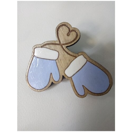 Брошь Медицинский Мир, дерево, бежевый, синий