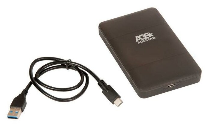 Внешний корпус (контейнер) 2.5" SATAIII HDD/SSD AgeStar USB 3.0, безвинтовая конструкция, 3UBCP3C (BLACK)