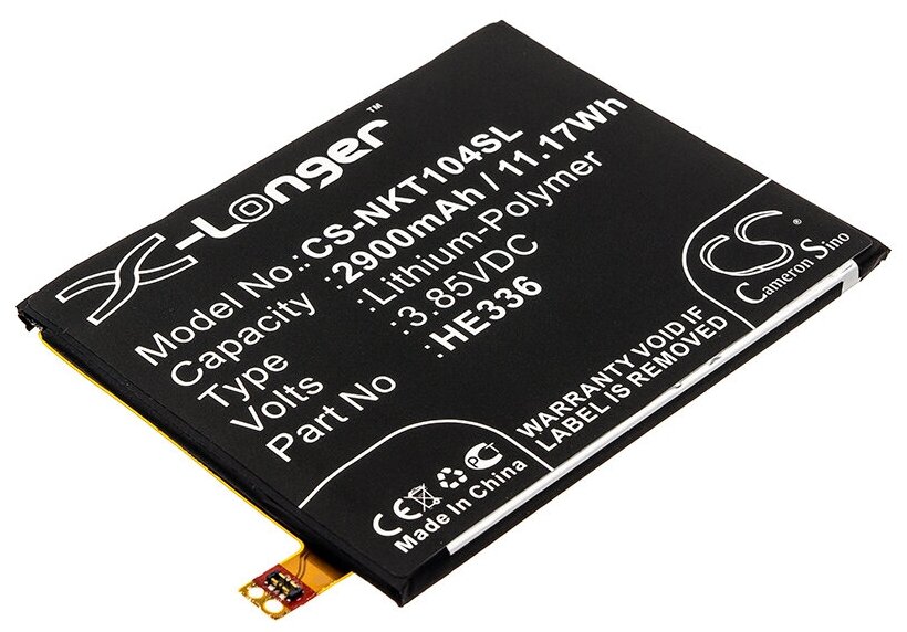 Аккумулятор CS-NKT104SL HE336 HE321 для Nokia 5 5 Dual SIM 385V 2900mAh 1117Wh 1580₽