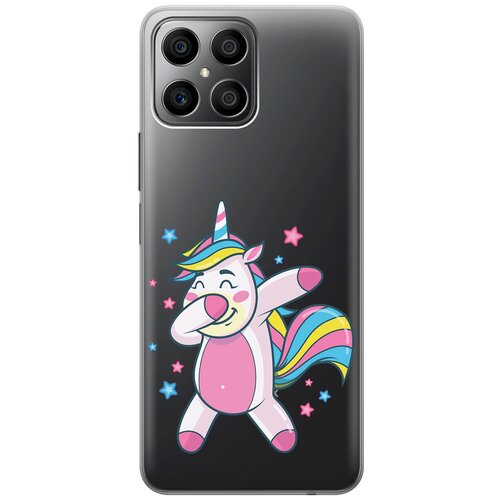 Силиконовый чехол с принтом Unicorn Dab для Honor X8 / Хонор Икс 8 силиконовый чехол с принтом today для honor x8 хонор икс 8