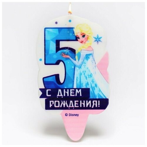 Свеча для торта С Днем Рождения цифра 5 Холодное сердце 458₽