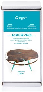 Фото Эпоксидная смола для заливки прозрачная EpoximaxX TryArt RiverPro, 1,35 кг, эпоксидная смола для творчества, набор с отвердителем