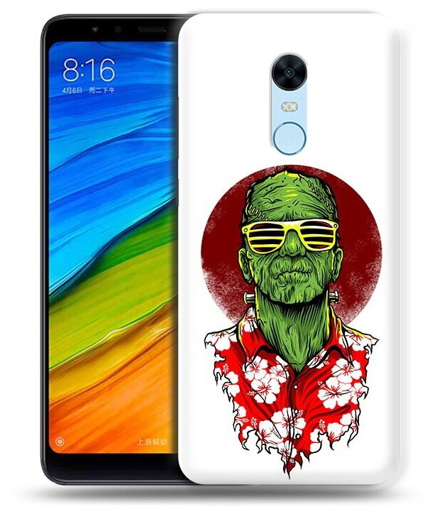 Чехол задняя-панель-накладка-бампер MyPads крутой зеленый мужчина в очках для Xiaomi Redmi 5 Plus противоударный