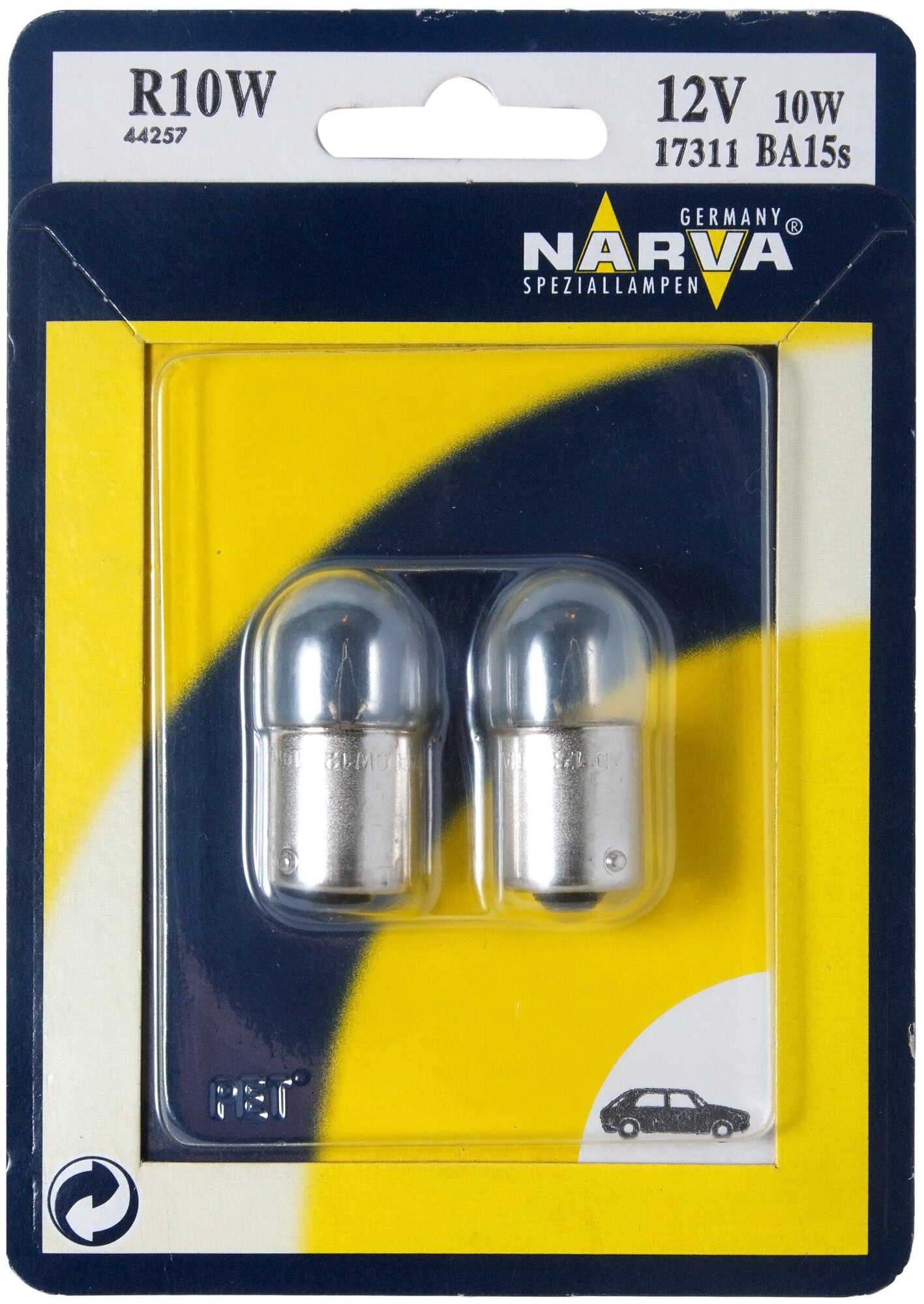 Лампы автомобильные NARVA 10W 12V 10W BA15s блистер