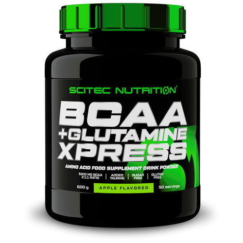 BCAA Scitec Nutrition BCAA + Glutamine Xpress, яблоко, 600 гр. bcaa scitec nutrition bcaa glutamine xpress яблоко 600 гр