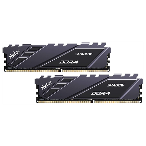 Оперативная память 16GB Netac Shadow NTSDD4P36DP-16E (8Gbx2) DDR4, 3600 MHz, 28800 Мб/с, CL18, 1.35 В (DIMM) Grey
