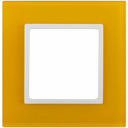 ЭРА 14-5101-21 ЭРА Рамка на 1 пост, стекло, Эра Elegance, жёлтый+бел (10/50/1800)