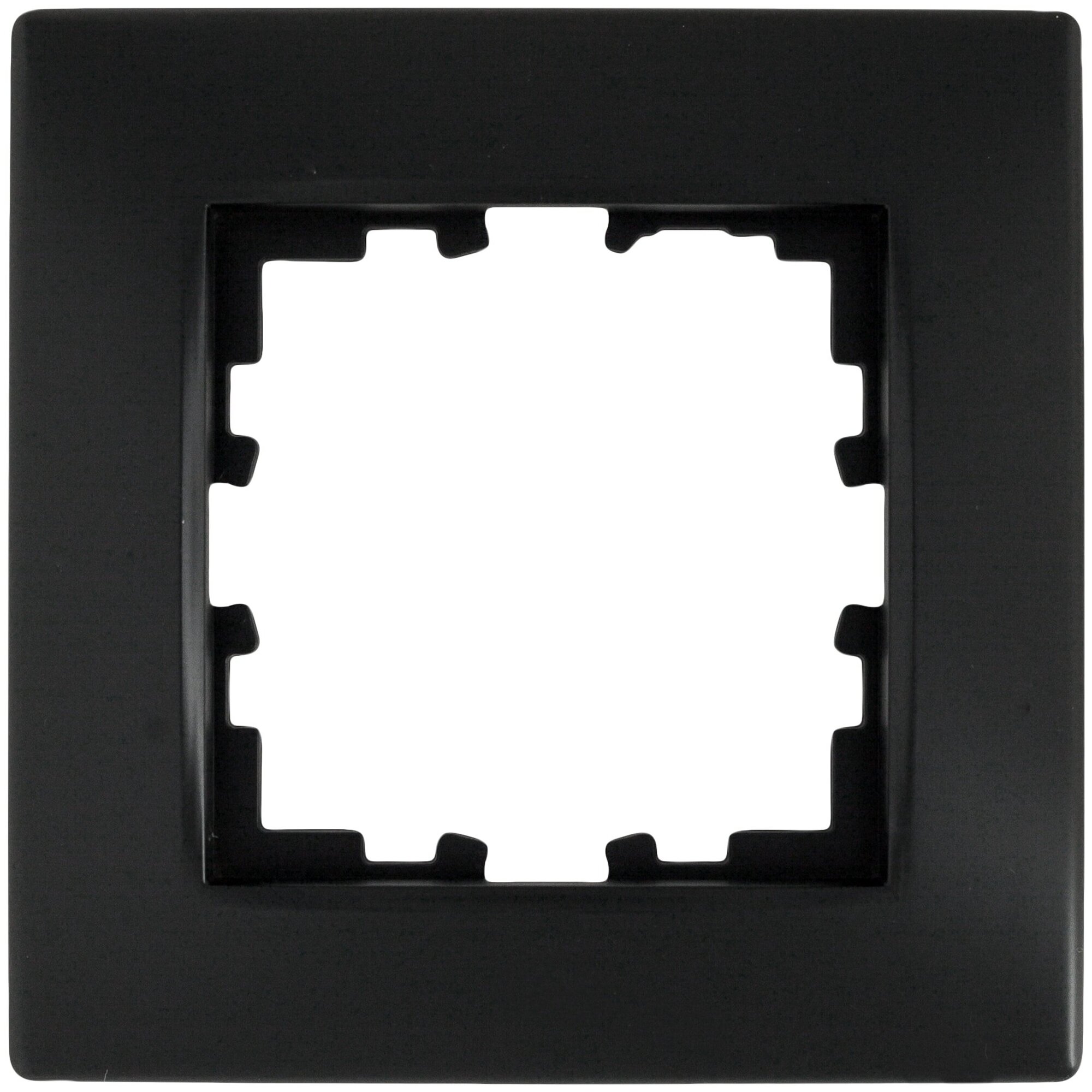 Рамка для розеток и выключателей Виктория сферическая 1 пост цвет чёрный бархат матовый