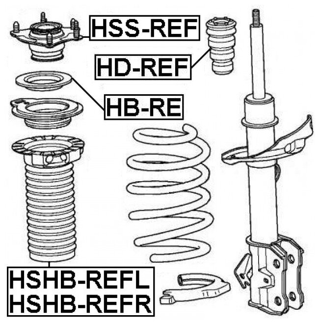 Пыльник амортизатора переднего левый Febest HSHB-REFL