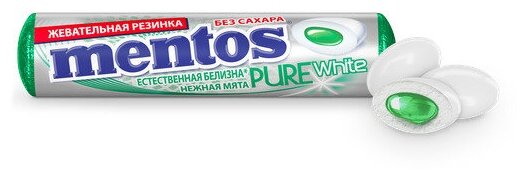 Жевательная резинка Mentos Pure White вкус Нежная мята, 24 шт по 15,5 г - фотография № 5