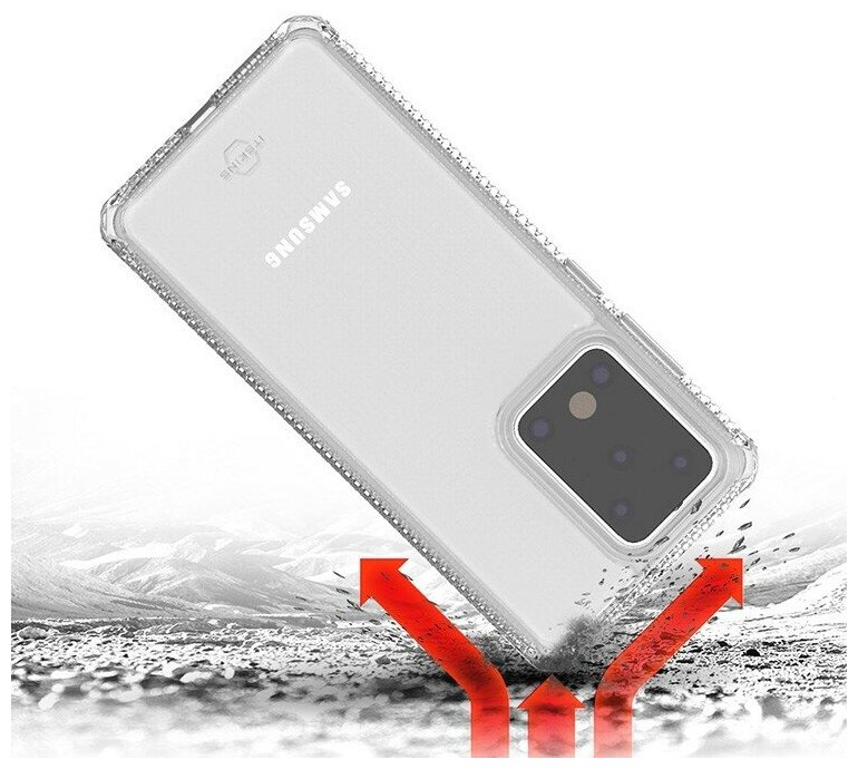 Чехол антибактериальный ITSKINS HYBRID CLEAR для Samsung Galaxy S20 Ultra прозрачный - фото №3