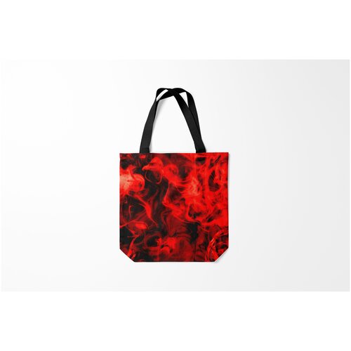 фото Сумка-шоппер / 40х40 см / популярные иллюстрации / текстуры красный дым burnettie