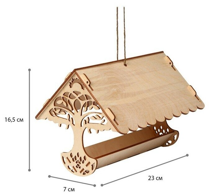 Кормушка для птиц «Узорное дерево», 23 × 21 × 15 см - фотография № 3