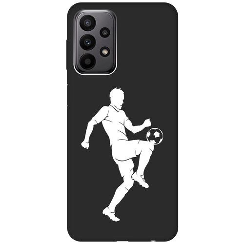 Матовый чехол Football W для Samsung Galaxy A23 4G / Самсунг А23 4Г с 3D эффектом черный