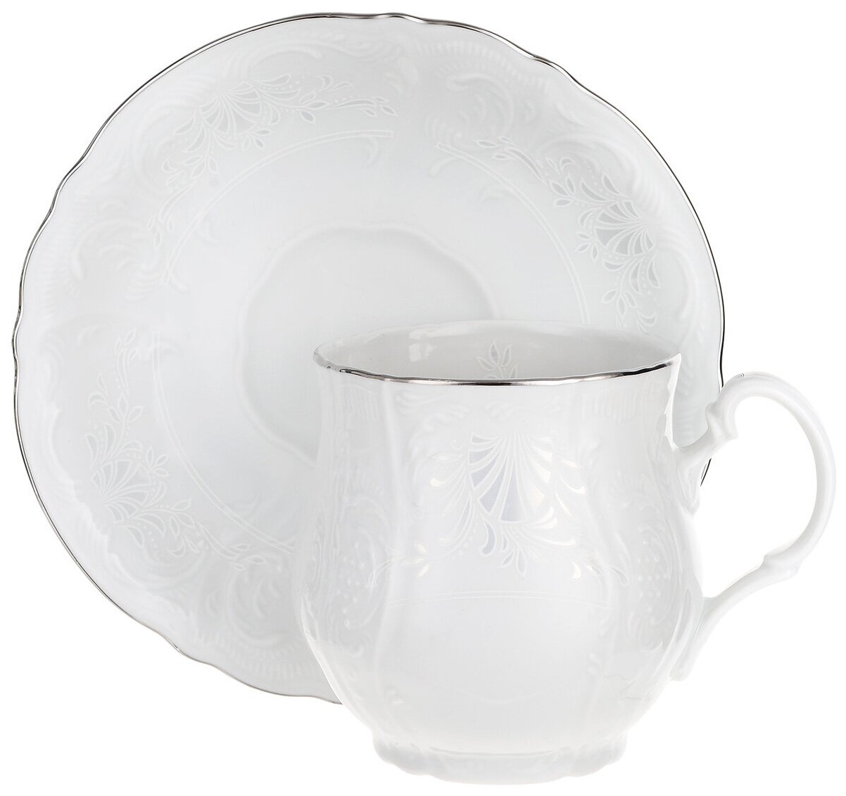 Чашка для чая с блюдцем Деколь (отводка платина) Объем: 310 мл Bernadotte