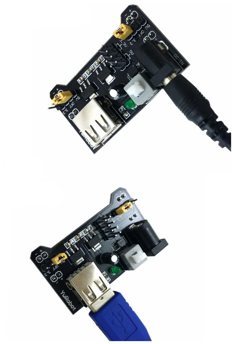 Модуль питания mb-102 для макетной платы 3,3В или 5В 700мА & & 2-х канальный источник питания Micro-USB и Mini-USB для breadboard DC 3,3V-5V
