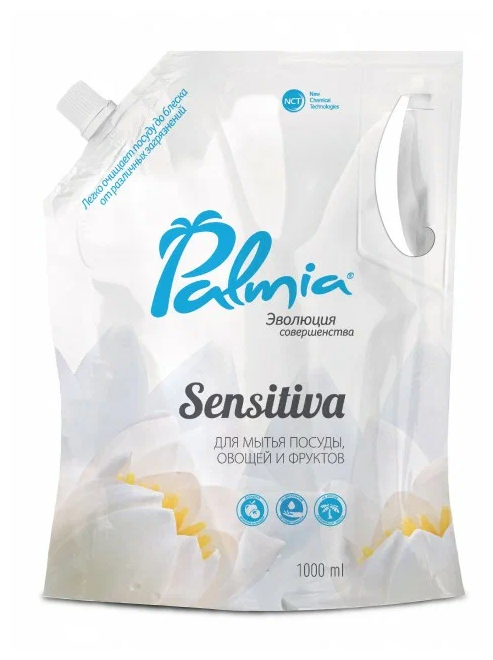 Palmia Средство для мытья посуды Sensitiva сменный блок, 1 л