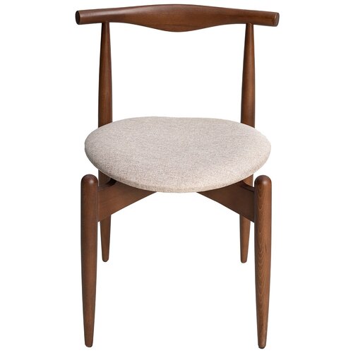 Стул Hans, массив дерева, обивка текстиль, цвет коричневый и бежевый