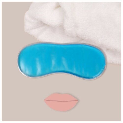 Маска для лица гидрогелевая, охлаждающая/согревающая, 17 × 7 × 0,5 см, цвет синий маска для бюста tntnmom s маска для груди согревающая охлаждающая плюс breast fit therapy massage pack
