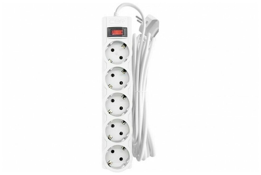 Сетевой фильтр CBR 5 Sockets 3m CSF 2505-3.0 White PC